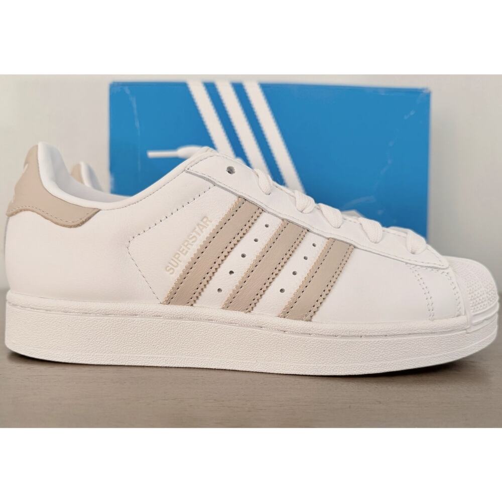 Classic Adidas Superstar II Shell Toe White & Wonder Beige Women’s 7 Brand New - Picture 3 of 13